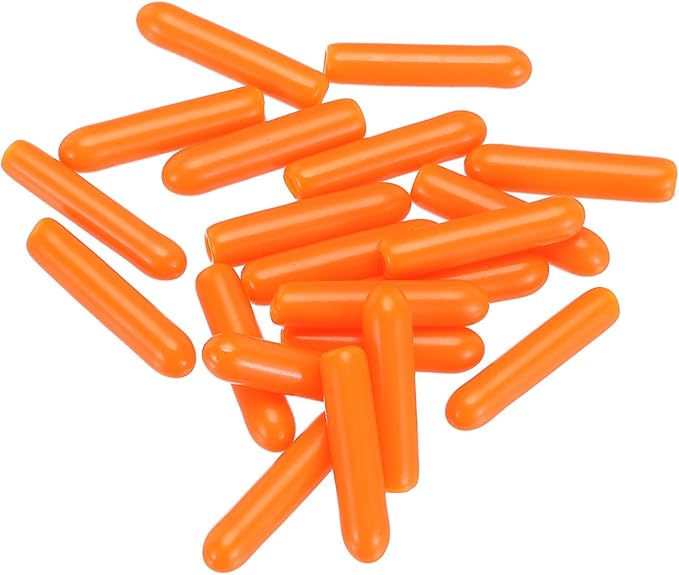 uxcell 20pcs Rubber End Caps 2mm(1/16") ID Vinyl PVC Round Tube Bolt Cap Cover Screw Thread Protectors,Orange - Image 4