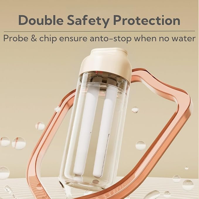 Portable Small Humidifier Dual Nozzle - Large Cool Mist Humidifiers Double Spray Ports, Water Shortage Protection, Ultra-Quiet, Mini Humidifier for Bedroom Plants Office Car Travel (P07) - Image 5