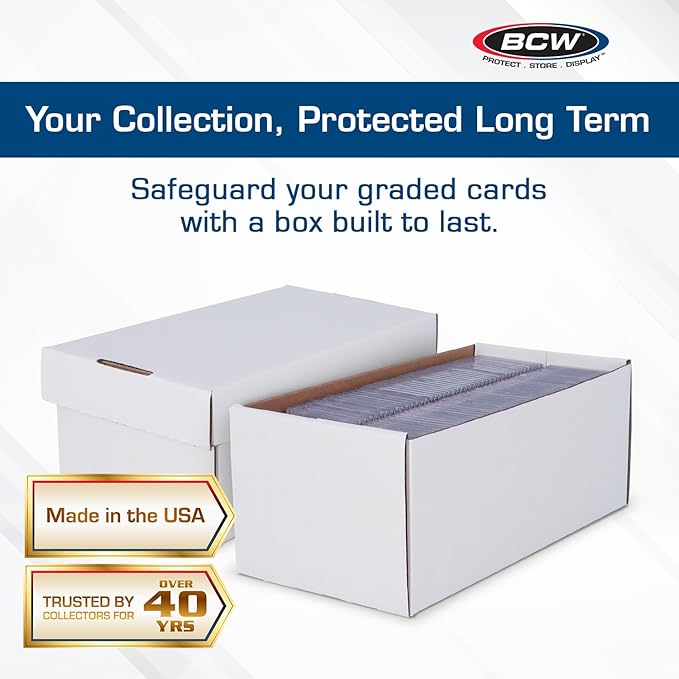 BCW 5ct Graded Shoe Box - Card Storage Holds 300 Toploaders & 100 Graded Cards - Image 2