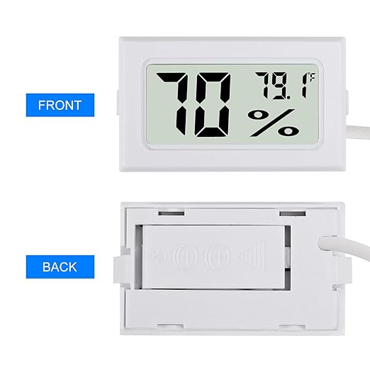 3Pcs Fahrenheit Thermometer Hygrometer Mini Digital with Probe Electronic Temperature Humidity Gauge Meters Indoor LCD Display for Humidors,Greenhouse,Garden,Incubator Reptile Terrarium - Image 2