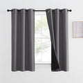 NICETOWN 100% Blackout Curtain with Black Liners, Thermal Insulated Full Blackout 2-Layer Lined Drape, Noise Cancellation Window Drapery for Dining Room (Grey, 1 Panel, 42-inch W by 54-inch L) by NICETOWN