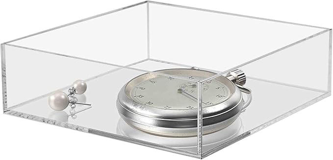 6 Pack Clear Acrylic Display Box Counter Retail Merchandise Storage Bin No Lid with Open Bottom 6.75" x 6.75 x 2 Inch Flippable Cubby for Tradeshows and Expos by Marketing Holders - Image 2