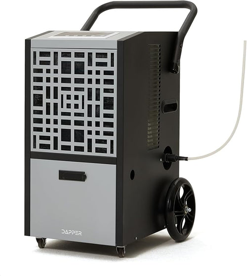 105-Pint Commercial Dehumidifier for Basements & Industrial Spaces – Built-In Pump, Drain Hose, Continuous Operation, 2-Speed Fan, 8000 Sq Ft Coverage, ETL Certified by DapperSupply