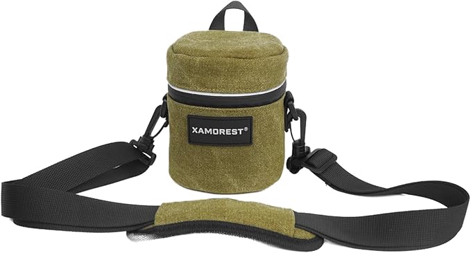 Camera Lens Case Lens Bag Compatible (3.15" x 3.74"(Canvas, Green)) by XAMOREST
