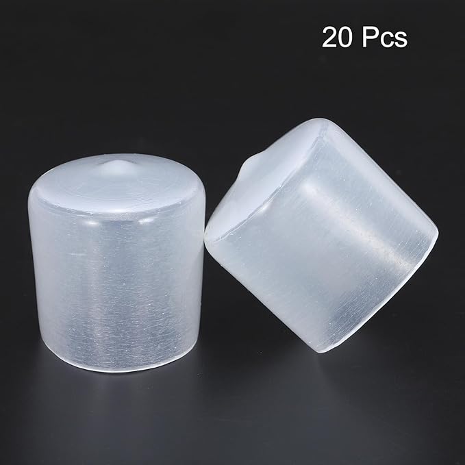 uxcell 20pcs Rubber End Caps 30mm ID Vinyl PVC Round Tube Bolt Cap Cover Screw Thread Protectors Clear - Image 2