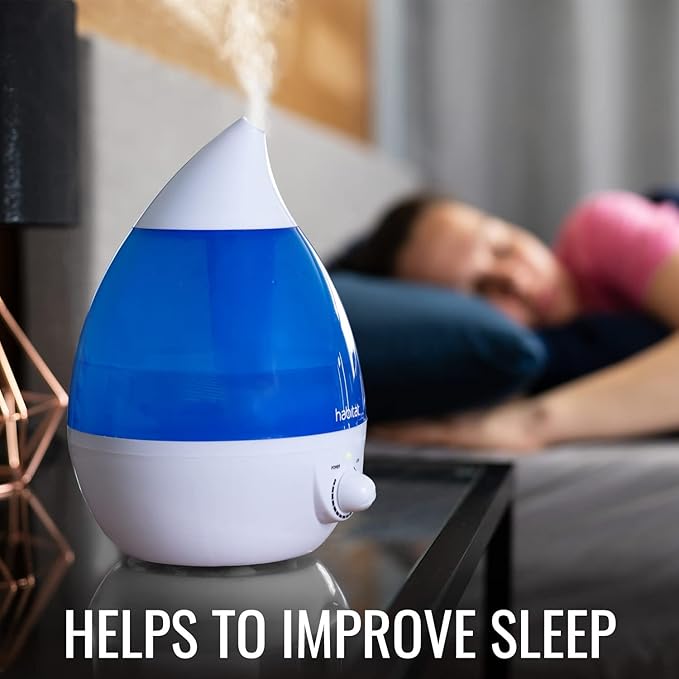 Habitat Cool Mist Ultrasonic Humidifier with Large 2.5L Tank, Whisper Quiet Humidifier with LED Light for Bedroom, 24 Hours of Continuous Mist, Blue (Pack of 1) - Image 4