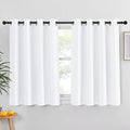 NICETOWN Room Darkneing Kitchen Curtain 45 inches Long - 50% Blackout Thermal Insulated Solid Grommet Sound & Light Blocking Drape Window Treatment for Bedroom (White, 1 Panel, W52 x L45) by NICETOWN
