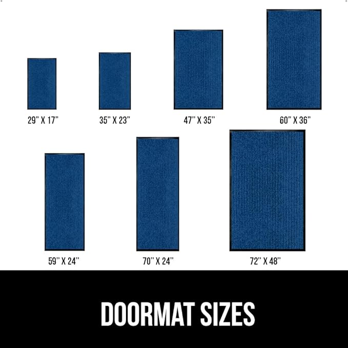 GORILLA GRIP Waterproof Traffic Guard Door Mat, 35x23, Heavy Duty Entryway Mats, Strong Backing Commercial Utility Rugs for Office Hallway, Garage Floor and Home, Low Profile Carpet Runner, Blue - Image 6