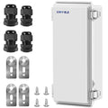 Waterproof Outdoor Project ABS Plastic Junction Box IP67 Weatherproof Dustproof Enclosure with Hinged Cover, Mounting Plate,Wall Brackets for Power Project (10.2"x4.3"x3.0") by XINYIELE