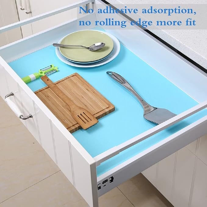 Shelf Liner, Drawer Liners for Kitchen,Non Adhesive Water Resistant, Strong Grip,Easy Clean and Trim, Smooth Surface Liners for Kitchen Cabinets, Shelves, Pantry（17 inches x 60 inches） - Image 2