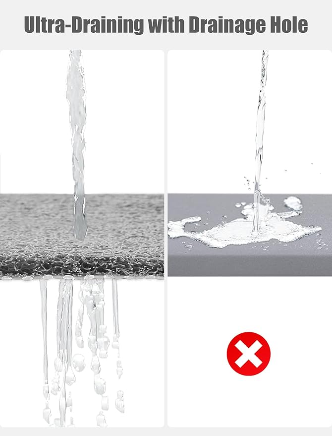 Large Shower Mat, Yonala 23.6 x 35.4 Inch Non Slip Shower Mats for Inside Shower, Soft PVC Loofah Bath Mat, Quick Drying, Easy Clean - Image 5