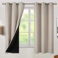 BGment Thermal Insulated 100% Blackout Curtains for Bedroom with Black Liner, Double Layer Full Room Darkening Noise Reducing Grommet Curtain (38 x 63 Inch, Cashmere, 2 Panels) by BGment