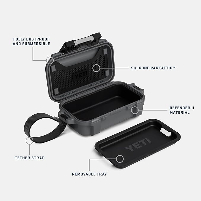 YETI LoadOut GoBox 1 Divided Waterproof Cargo Case, Dry Box, Camera Case, Fishing Tackle Box, Black - Image 2