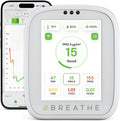 BREATHE Airmonitor Plus: Smart Air Quality Monitor Indoor - 8-in-1 CO2 Meter, Formaldehyde Detector, VOC Meter, PM1/2.5/10, Temperature & Humidity - Air Quality Tester for Home with App by BREATHETECH