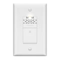 LIDER No Neutral Wire Required Humidity Sensor Switch, Automatic Humidity Detection, Air Circulator, Bathroom Fan Automated Control, Adjustable Timing, 1-Pole, UL Listed, White, Wall Plate Included by LIDER