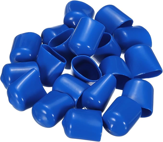 uxcell 20pcs Rubber End Caps 17mm ID Vinyl PVC Round Tube Bolt Cap Cover Screw Thread Protectors Blue - Image 4