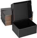 Small Shipping Boxes 8x6x4 Inch (25 Pack) - Sturdy Black Corrugated Cardboard Boxes for Small Business, Ecommerce, Mailing & Packaging | Recyclable Gift & Storage Boxes by DUZCLI