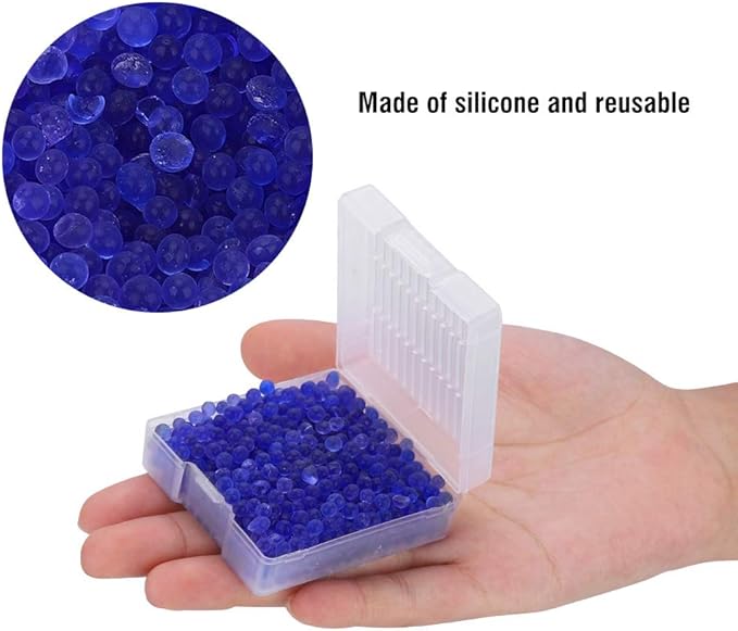 Reusable Silicone Desiccant, Blue Indicating Gel Desiccant Beads Compact Lightweight Moisture Beads Moistureproof Dehumidifier for Camera Car Closet Cabinet Bag Storage Box - Image 7