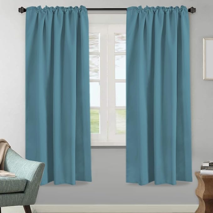 H.VERSAILTEX Blackout Curtains Thermal Insulated Window Treatment Panels Room Darkening Blackout Drapes for Living Room Back Tab/Rod Pocket Bedroom Draperies (2 Panels, Storm Blue, 52 x 72 Inch) - Image 2