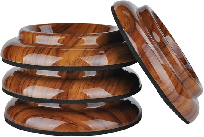 PUNK ABS Upright Piano Caster Cups Set of 4 Slip Resistant Leg Protector (Rosewood) by Unknown