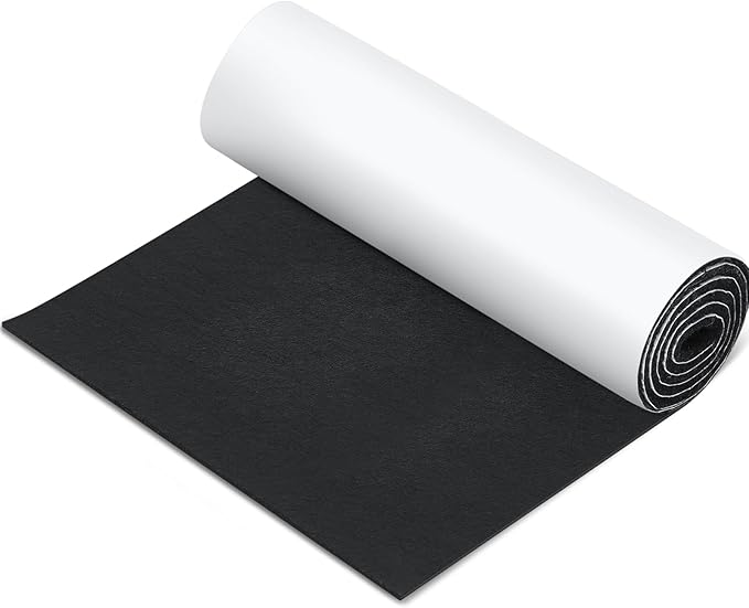 Large Felt Furniture Pads 12 x 60 Inch Non Slip Self Adhesive Heavy Duty Cuttable Strip Roll Felt Sheet Tape for Protecting Hardwood Floors Chair Wall, Black by Fullhawl