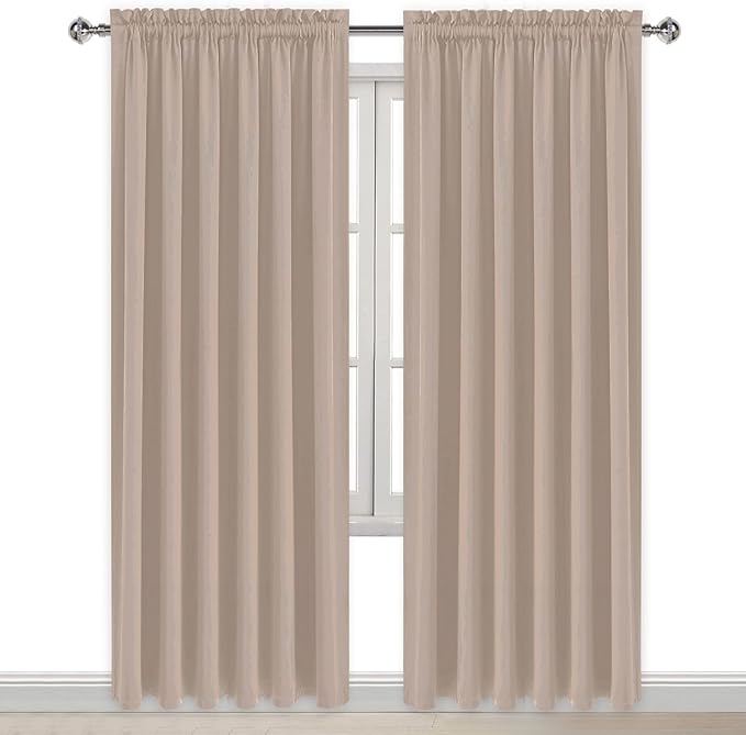 DWCN Blackout Curtains for Living Room Thermal Insulated, Energy Saving & Noise Reducing Bedroom Curtains, Camel, W 70x L 84 Inch, Set of 2 Rod Pocket Curtain Panels - Image 9