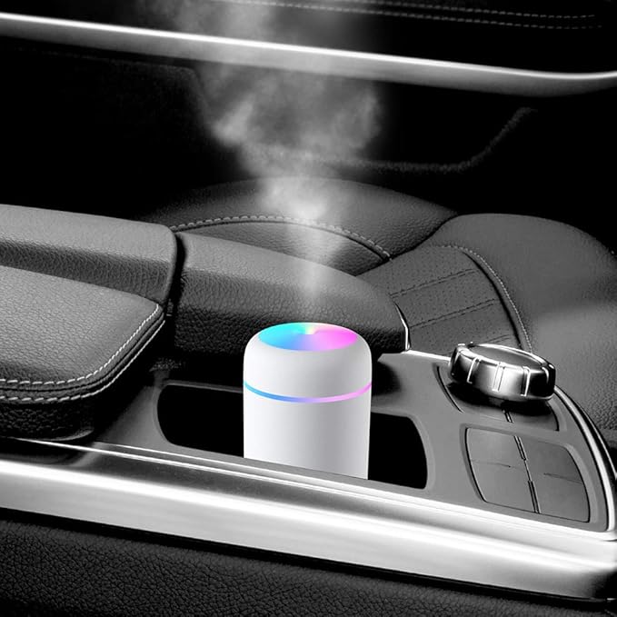Portable Mini Humidifier, 300ml with Colorful LED Night Light, USB Personal Desktop Humidifier for Car Office Home Travel, Auto Shut-Off, 2 Mist Modes, Super Quiet(white) - Image 3