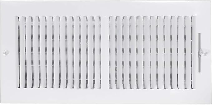 EZ-FLO 14 x 6 Inch (Duct Opening) Air Vent Cover for Wall or Ceiling, Two-Way Ventilation Register, Solid Steel HVAC Register Cover, White, 61613 by EZ-FLO