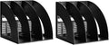 Marte Vanci 2 Pcs Magazine File Holder Book Desktop Organizer Plastic Storage Sturdy Vertical 3 Section Folder (Black) by MarteVanci