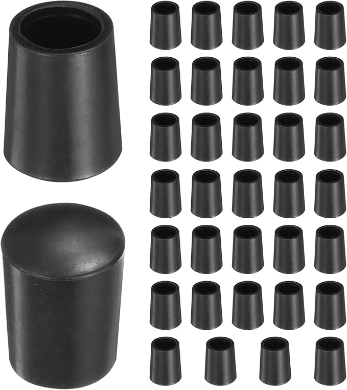 uxcell 36pcs Round Chair Leg Caps 8mm/0.3" PVC Chair Leg Floor Protectors Non-Slip Chair Feet Covers for Hardwood Floors Furniture Protectors, Black by uxcell