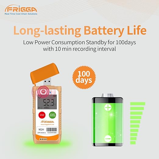 Frigga M2H 10 Pack Reusable Temperature Humidity Data Logger USB Digital Refrigerator Thermometer Multi-Use Temperature Recorder High Accuracy 28800 Points PDF CSV Report - Image 7