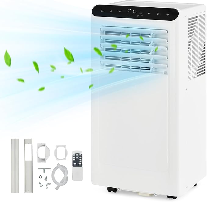 GarveeLife Efficient & Quiet Cooling - 8000 BTU 4-in-1 Portable Air Conditioner with Dehumidifier, Fan & Sleep Mode - Cools up to 350 Sq.Ft - Remote, 24H Timer, Window Kit - White Control Panel - Image 4