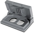 ELEGRP Horizontal Outdoor Cover for Duplex Receptacles, Weatherproof Wall Plate, Outdoor Electrical Outlet Cover, Standard Size 1-Gang 4.77” x 2.97”, Thermoplastic, 1 Pack, Grey by ELEGRP%7CELEGROUP