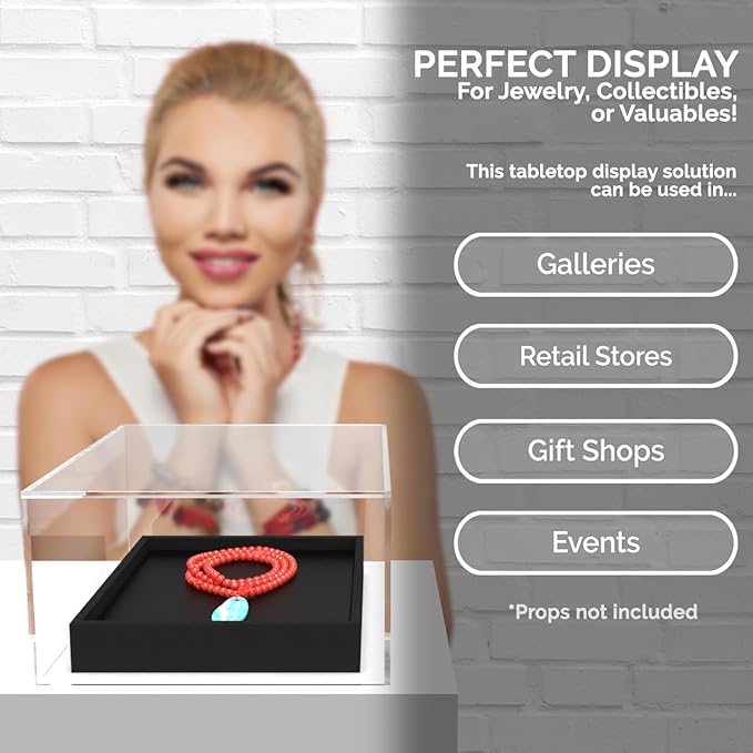 2 Pack Clear Acrylic Display Box with One Open Side No Lid 7" x 7.25" x 4" Inch Versatile Plexiglass Merchandise Storage Bin or Retail Product Riser by Marketing Holders - Image 2