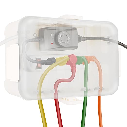 Flemoon Outdoor Electrical Box with Transparent Lid, IP54 Waterproof Electrical Box Outdoor, Large Weatherproof Extension Cord Cover with Clear Cover for Photocell Light Sensor Timer, Outlet, White by FLEMOON