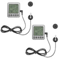 2 Pack zz20 Digital Fridge Thermometer with Extra Sensor, Hygrometer - Max/Min Temp & Humidity, Black by VLEJEARI