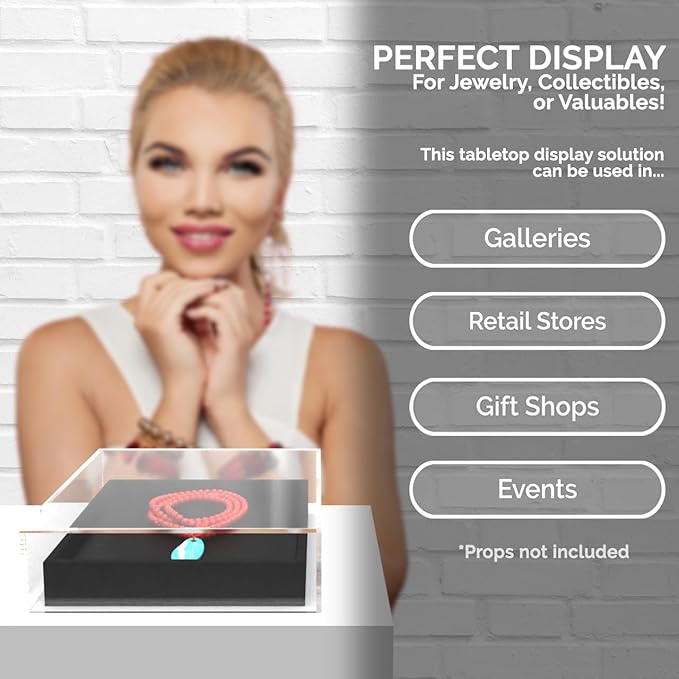 Acrylic Display Box Countertop Showcase Bin 6.75" x 6.75" x 2" Clear Lucite Merchandise Storage No Lid with Open Bottom Square Flippable Cubby for Retail Stores and Expos by Marketing Holders - Image 2