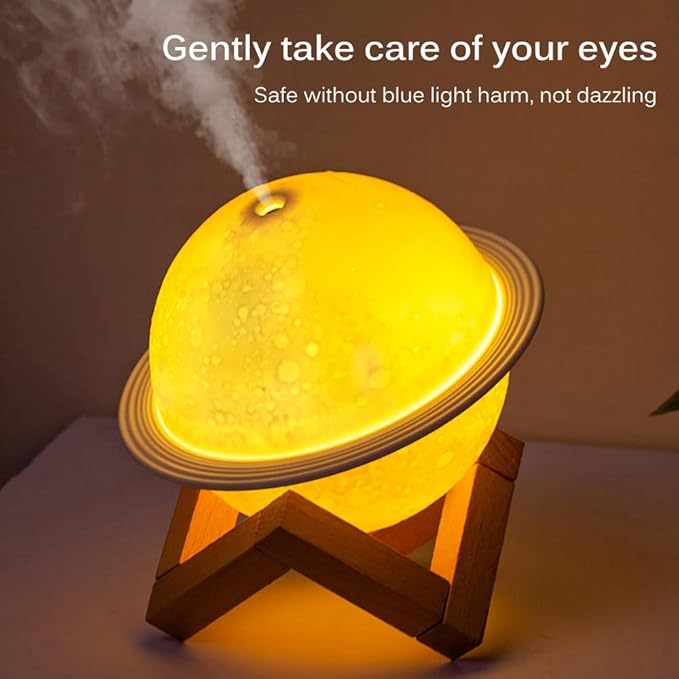 Moon Lamp Humidifier, 2 in 1 Moon Night Light & Humidifiers with USB Recharge, 3 Colors 3D LED Moon Light with Stand, Aromatherapy Diffuser for Kids Friend Lover Birthday Gift Bedroom Home Decor 200ml - Image 4