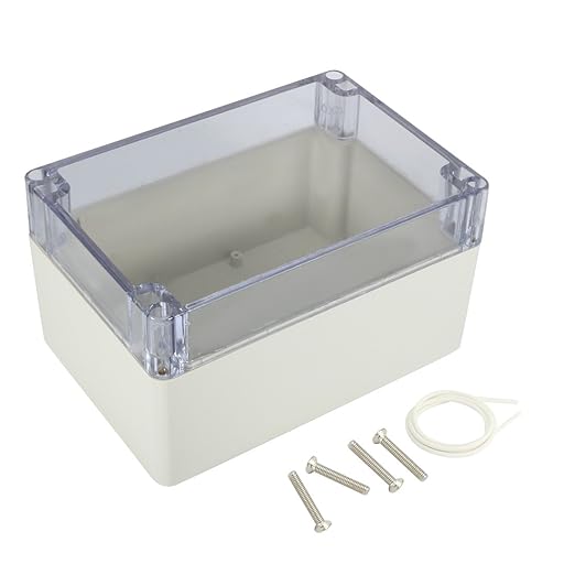 ABS Plastic Junction Box, Dustproof Waterproof IP65 Electrical Box - Universal Project Enclosure Grey, with PC Transparent/Clear Cover 6.3"x4.3"x3.5"(160mm x 110mm x 90mm) by AWCLUB