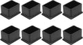 8 Pcs Rectangle PVC Furniture Leg Caps (1" x 1-1/2"), Vinyl Flexible Chair Leg Floor Protectors for Patio Indoor Chair Table Bed, 25mm x 38mm by Bonsicoky