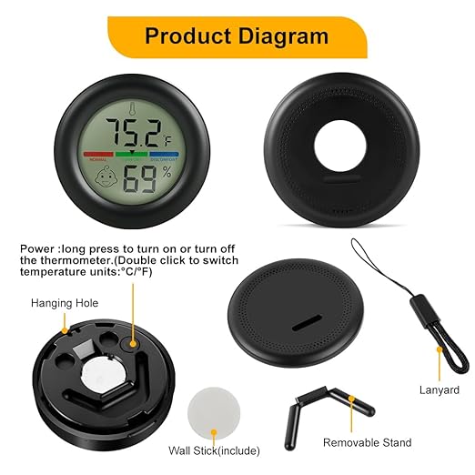 Digital Hygrometer Indoor Thermometer Humidity Meter Room Temperature Hydrometer Monitor Gauge for 3D Printer, Home, Office, Greenhouse, Incubators - Image 2