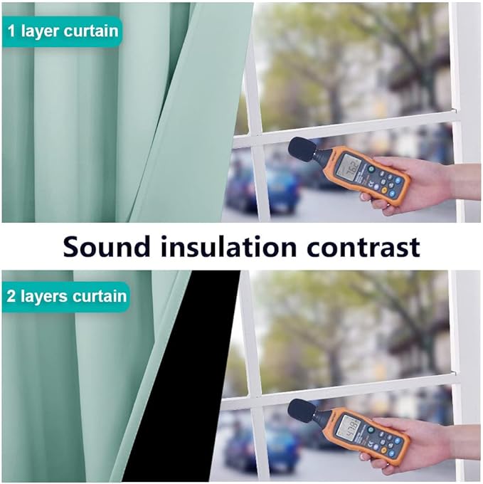 NICETOWN 100% Blackout Window Curtain Panel, Heat and Full Light Blocking Drape with Black Liner for Nursery, 84 inches Drop Thermal Insulated Drapery (Aqua Blue, 1 Piece, 70 inches Wide Each Panel) - Image 4