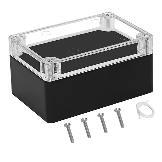 LeMotech Project Box ABS Plastic IP65 Waterproof Dustproof Electrical Junction Box with Clear Cover Outdoor Enclosure for Electronics, Black 3.9"x 2.6"x 1.9"(100x68x50mm)(Pack of 1) by LeMotech
