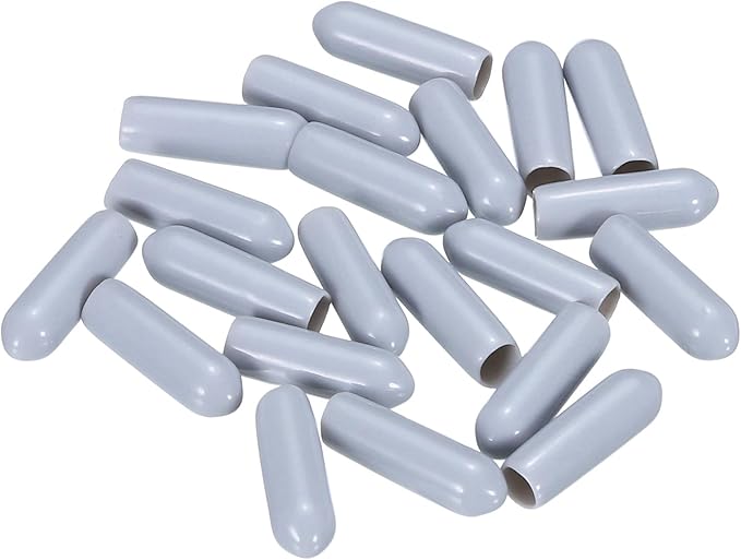 uxcell 20pcs Rubber End Caps 4mm ID Vinyl PVC Round Tube Bolt Cap Cover Screw Thread Protectors Grey - Image 4