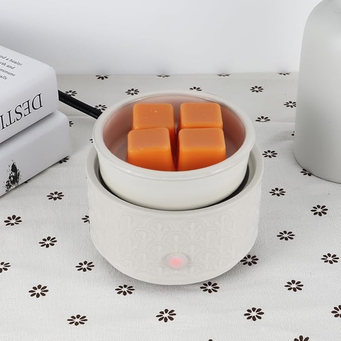 kobodon Ceramic Wax Melt Warmer - 3-in-1Electric Wax Warmer-Fragrance Candle Burner for Scented Wax Tarts and Essential Oils - Wax Melts as Gifts for Moms Grandma Women Girls（White）… - Image 4