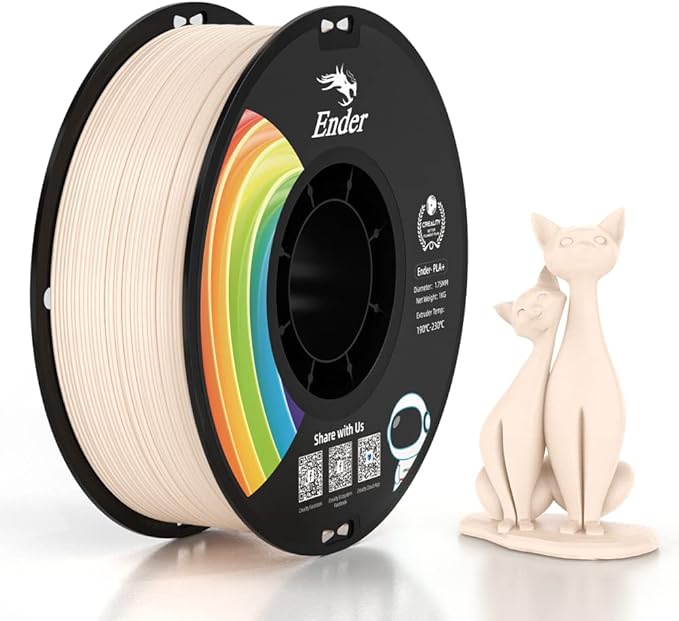 Creality 3D Printer Filament, PLA Plus Filament 1.75mm Beige, PLA Pro Toughness Upgraded Dimensional Accuracy +/- 0.03mm, 1KG Spool(2.2lbs) Ender PLA+ Filament for Most 3D Printer by Creality