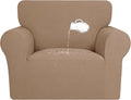 PureFit 100% Dual Waterproof Couch Cover Slipcovers for Couches and Sofas - Stretch Non Slip Fleece Sofa Covers Washable, Leakproof Furniture Protector for Kids, Pets, Dog (Chair, Camel) by PureFit
