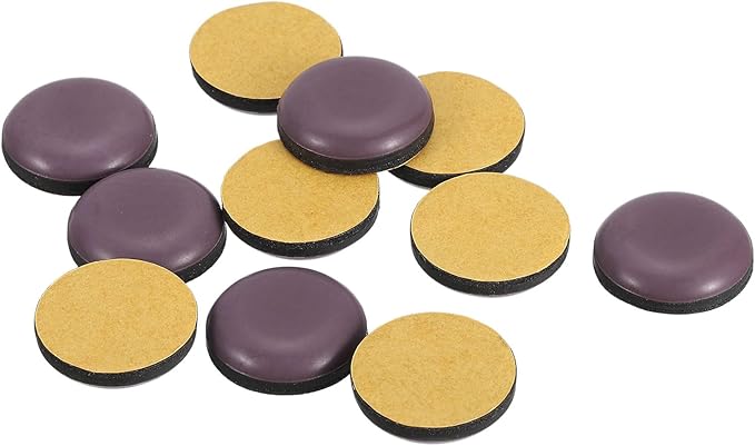 uxcell Furniture Sliders, 12 Pcs 13/16" PTFE Round Self-Adhesive Furniture Sliders, Furniture Pads Floors Protectors Chair Leg Moving Glides for Carpet Hardwood Floors, Brown by uxcell