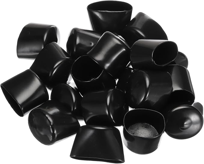 uxcell 20pcs Rubber End Caps 34mm ID Vinyl PVC Round Tube Bolt Cap Cover Screw Thread Protectors Black - Image 4