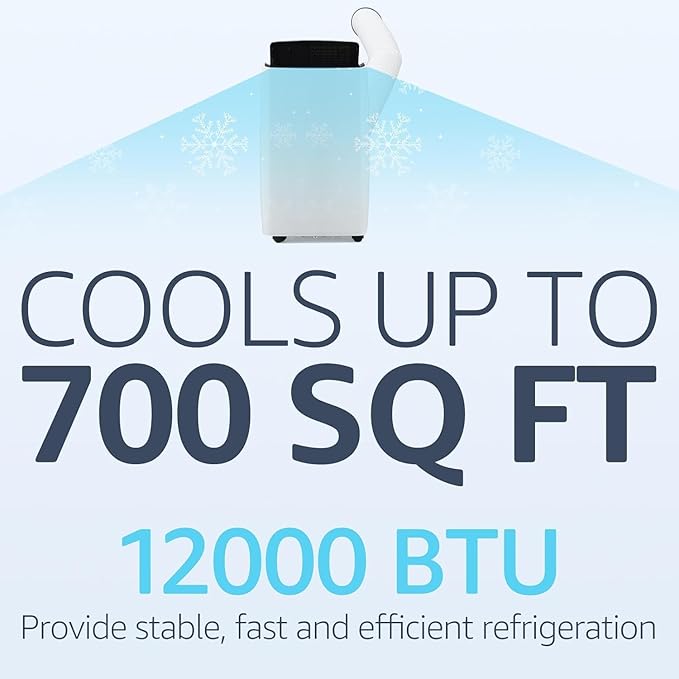 12,000 BTU Portable AC Units for Rooms, 3-In-1 Portable Air Conditioner Up to 550 Sq.Ft(Approx.) | Remote, LED Display, 24H Timer | Includes Window Kit & Extendable Hose, White-3031 - Image 2